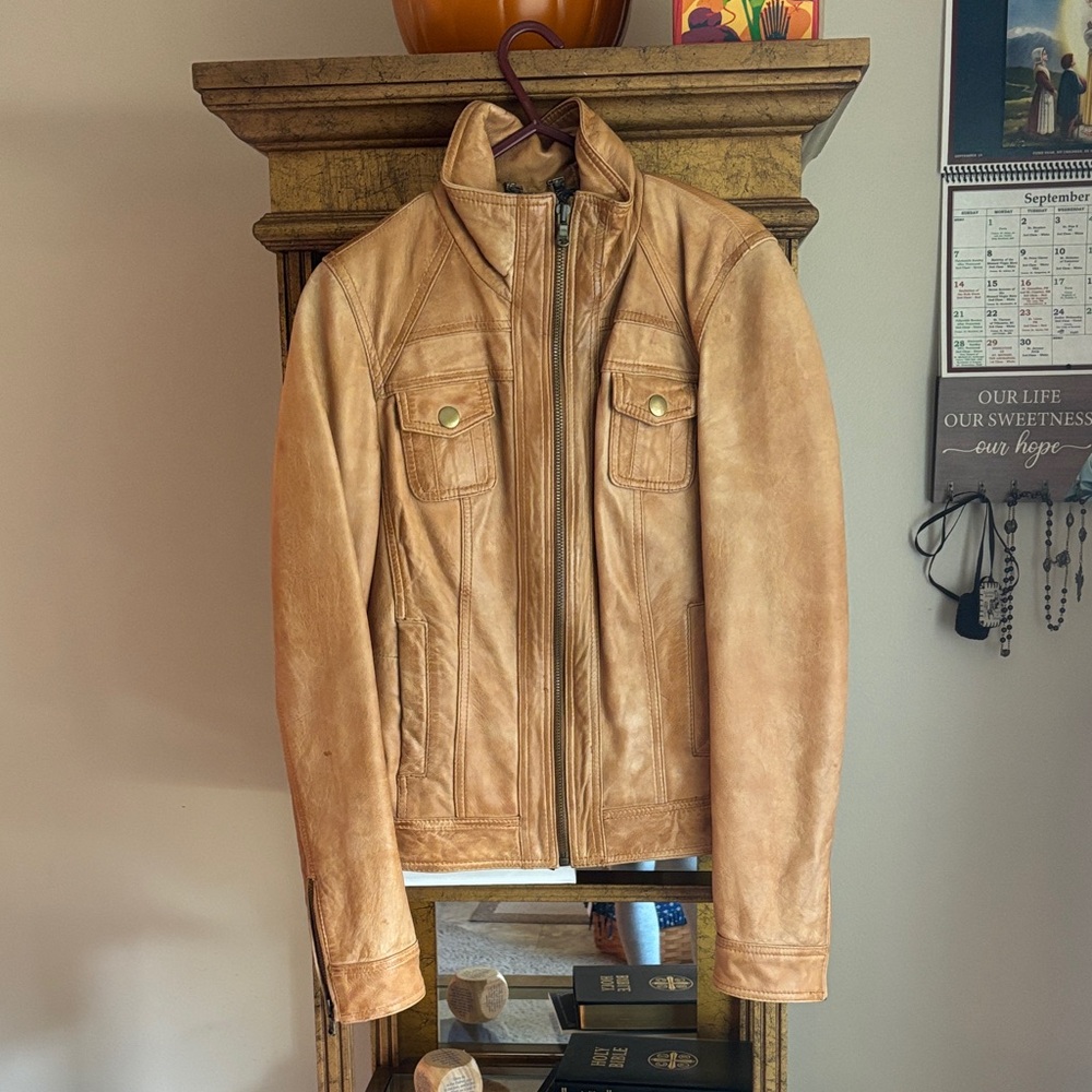 Genuine Leather Tan Jacket